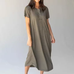 Natural Life Stephanie Ribbed Knit Maxi Dress - Olive -Natural Life Shop 484A5970 20copy scaled