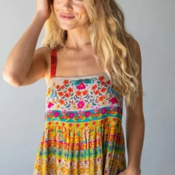 Natural Life Patricia Maxi Dress - Red Mustard Border -Natural Life Shop 484A6038 20copy scaled