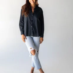 Natural Life Lived In Button Down Shirt - Black -Natural Life Shop 484A6140 20copy