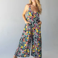 Natural Life Chelsea Jumpsuit - Black Multi Floral