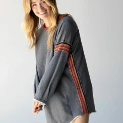 Natural Life Reversible Trim Sweatshirt Dress - Heather Grey 9 Natural Life Reversible Trim Sweatshirt Dress - Heather Grey -Natural Life Shop 484A6188 20copy scaled