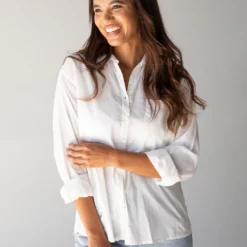 Natural Life Lived In Button Down Shirt - Off White -Natural Life Shop 484A6200