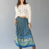 Natural Life Maylin Midi Skirt - Blue Border Print -Natural Life Shop 484A6300 20copy scaled