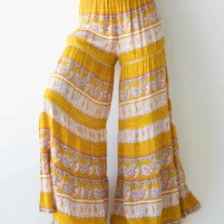 Natural Life Patti Palazzo Pant - Mustard Paisley