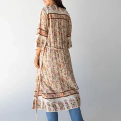 Natural Life Let's Go West Kaftan - Dusty Rose Floral Border -Natural Life Shop 484A6599 scaled