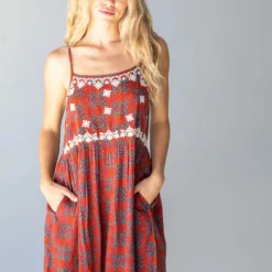 Natural Life Embroidered Sara Dress - Red Wreath -Natural Life Shop 484A6631 scaled
