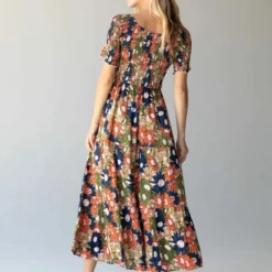 Natural Life Daisy Tiered Midi Dress - Navy Yellow Floral -Natural Life Shop 484A6790 20copy scaled