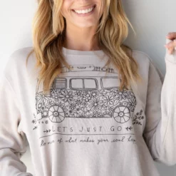 Natural Life Comfy Pocket Sweatshirt - Let's Just Go