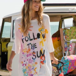 Natural Life Life Is A Canvas Tee - Follow The Sun, White