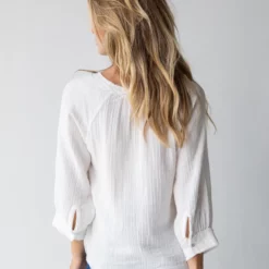 Natural Life Robyn Gauze Top - White -Natural Life Shop 484A6992 20copy scaled