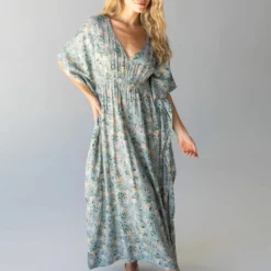 Natural Life Sanibel Kaftan Dress - Sage Green Floral -Natural Life Shop 484A7007 20copy scaled