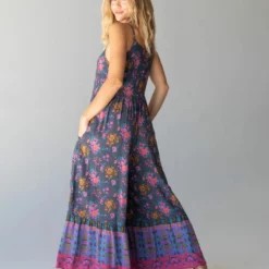 Natural Life Zoe Wide-Leg Jumpsuit - Charcoal Blue Border -Natural Life Shop 484A7073 scaled