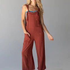 Natural Life Carly Wide-Leg Jumpsuit - Rust