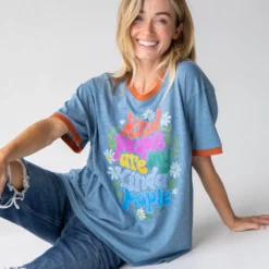 Natural Life Ringer Oversized Tee Shirt - Kind People -Natural Life Shop 484A7414 google