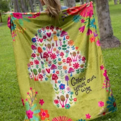 Natural Life Cozy Throw Blanket - Grow Your Own Way