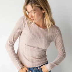 Natural Life Pearl Knit Layering Top - Sand -Natural Life Shop 484A7485 20copy scaled