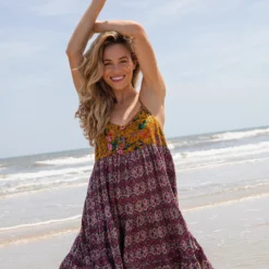 Natural Life Cleo Tiered Dress - Mixed Medallion Print