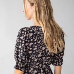 Natural Life Sophia Wrap Midi Dress - Tan Grey Leaf -Natural Life Shop 484A7803 20copy