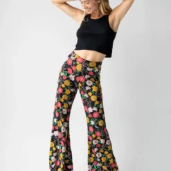 Natural Life Cali Knit Wide Leg Pant - Navy Orange Daffodil -Natural Life Shop 484A8545 google scaled