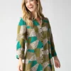 Natural Life Twiggy Mini Shirt Dress - Green Floral Patchwork -Natural Life Shop 484A8592 20copy scaled