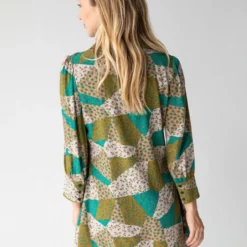 Natural Life Twiggy Mini Shirt Dress - Green Floral Patchwork -Natural Life Shop 484A8606 20copy