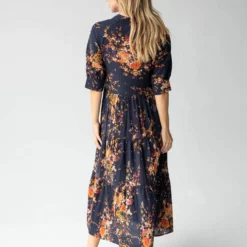 Natural Life Rebecca Tiered Dress - Navy Red Bouquets -Natural Life Shop 484A8774 20copy scaled