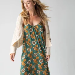 Natural Life Lizzie Midi Dress - Green Orange Floral -Natural Life Shop 484A8889 20copy