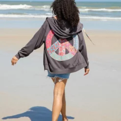 Natural Life Applique Zip-Up Hoodie - Charcoal Peace 11 Natural Life Applique Zip-Up Hoodie - Charcoal Peace -Natural Life Shop 484A8903 20copy scaled