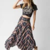 Natural Life Feelin' Alive Convertible Midi Skirt - Navy Plaid -Natural Life Shop 484A8909 scaled