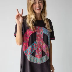 Natural Life Inside Out Sweatshirt Dress - Charcoal