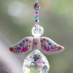 Natural Life Angel Crystal Sun Catcher - Multicolored