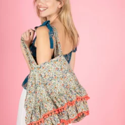 Natural Life Ruffle Tote Bag - Multi Ditsy -Natural Life Shop BAG000044 2 scaled