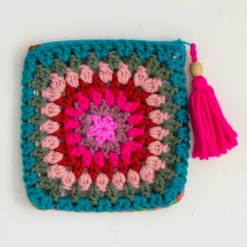 Natural Life Crochet Zip Pouch - Teal
