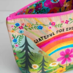 Natural Life Recycled Zipper Pouch - Grateful -Natural Life Shop BAG000077 1 scaled