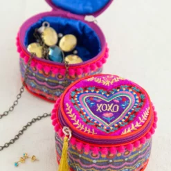 Natural Life Embroidered Jewelry Case - XOXO