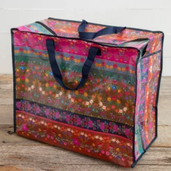 Natural Life Jumbo Tote Bag With Zipper - Pink Border -Natural Life Shop BAG475 A1 scaled