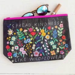 Natural Life Recycled Zipper Pouch - Kindness -Natural Life Shop BAG476 1 scaled