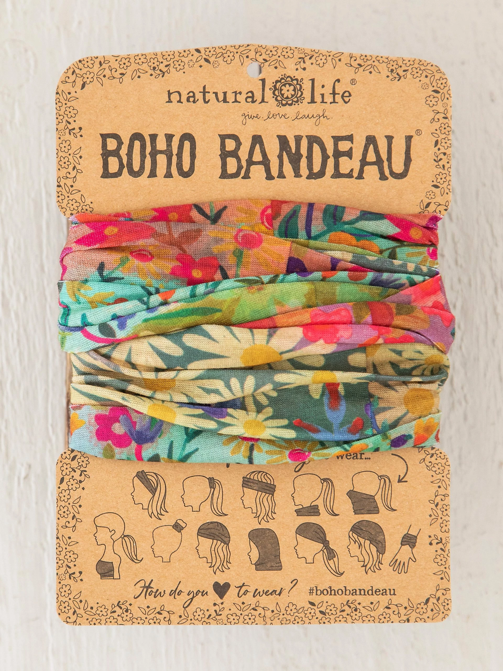 Natural Life Full Boho Bandeau® Headband - Wildflower Border 4 Natural Life Full Boho Bandeau® Headband - Wildflower Border - Image 2