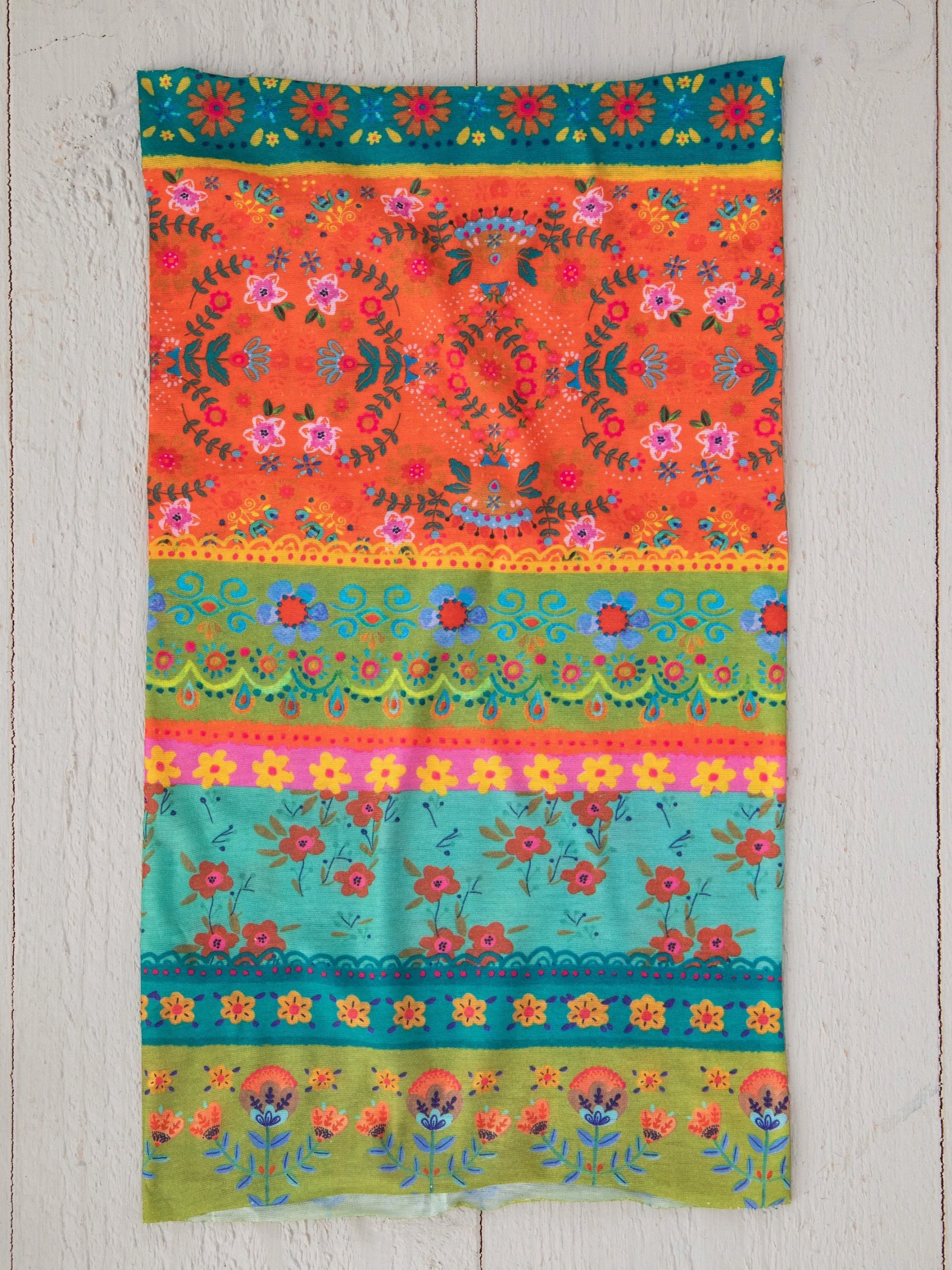 Natural Life Full Boho Bandeau® Headband - Orange Green Border 4 Natural Life Full Boho Bandeau® Headband - Orange Green Border - Image 2