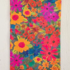 Natural Life Full Boho Bandeau® Headband - Orange Pink Floral