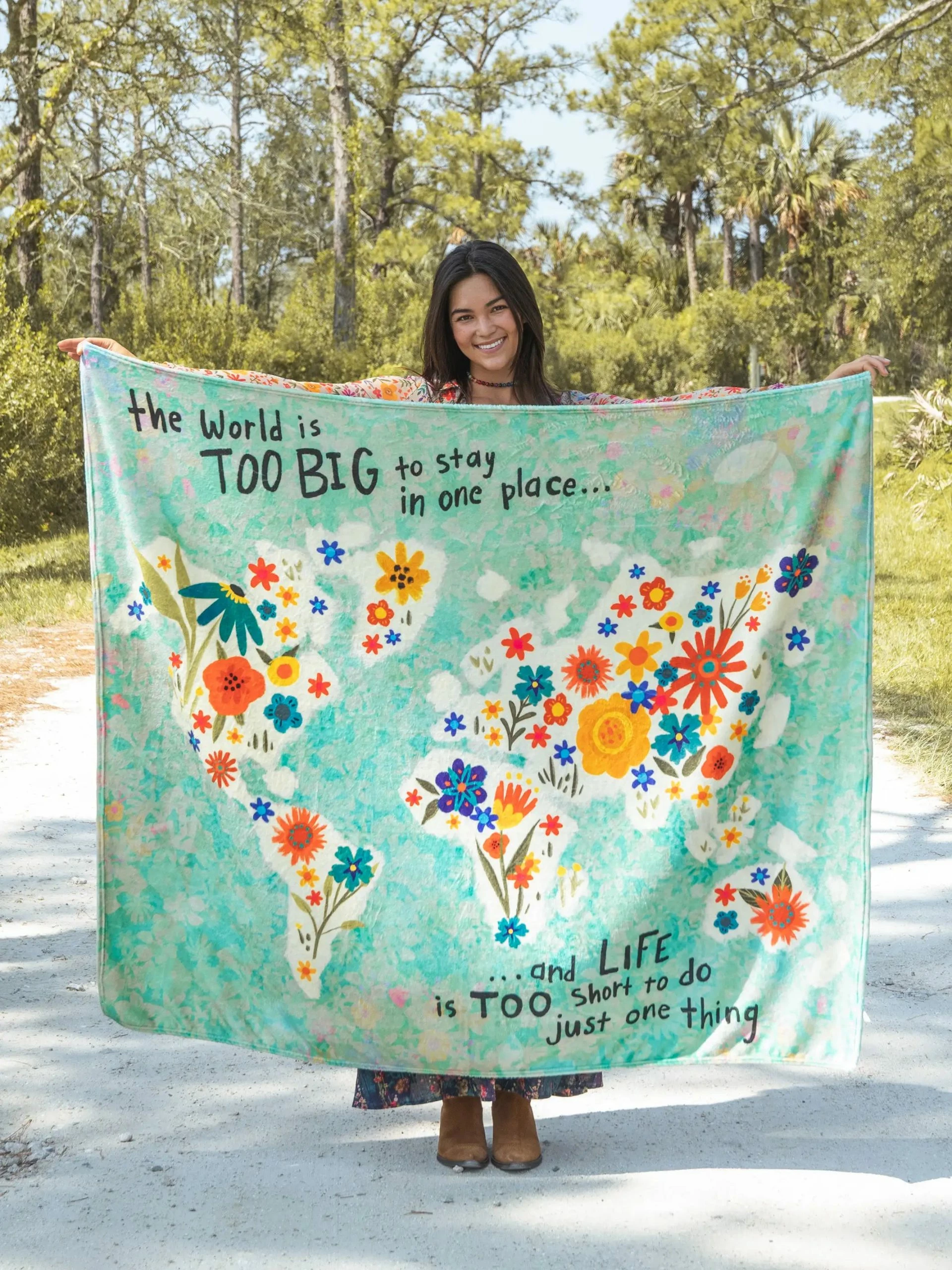 Natural Life Cozy Throw Blanket - World Is Too Big 3 Natural Life Cozy Throw Blanket - World Is Too Big