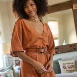 Natural Life Vegan Leather Adjustable Belt - Brown -Natural Life Shop BLT038 A4 scaled