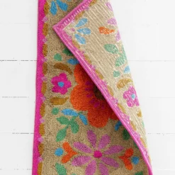 Natural Life Tufted Runner Bath Mat - Orange Floral -Natural Life Shop BMAT014 1 scaled