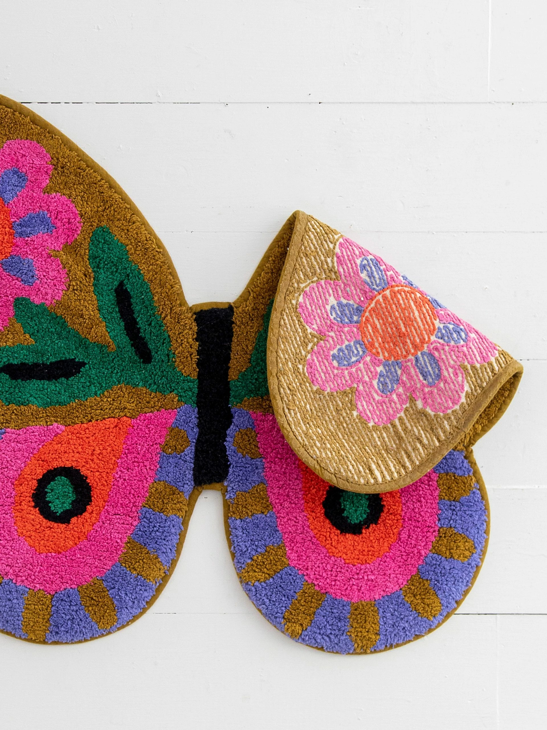 Natural Life Shaped Tufted Bath Mat - Butterfly 5 Natural Life Shaped Tufted Bath Mat - Butterfly - Image 3