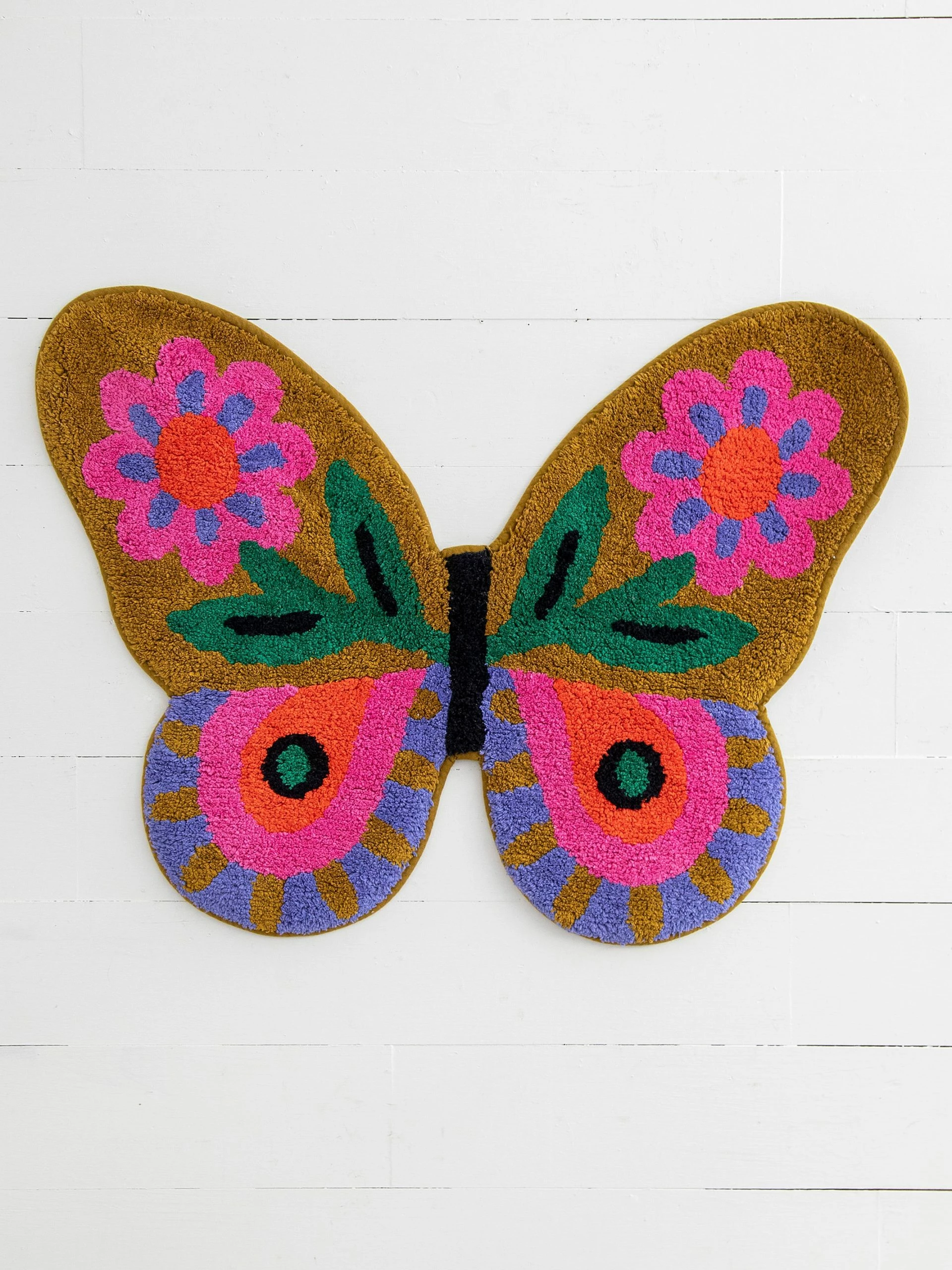 Natural Life Shaped Tufted Bath Mat - Butterfly 4 Natural Life Shaped Tufted Bath Mat - Butterfly - Image 2