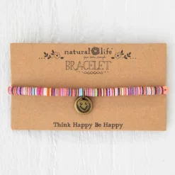 Natural Life Sequin Disc Charm Bracelet - Smiley -Natural Life Shop BRC219 scaled