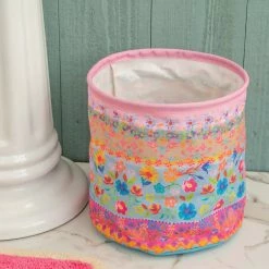 Natural Life Collapsible Storage Bin - Floral Border