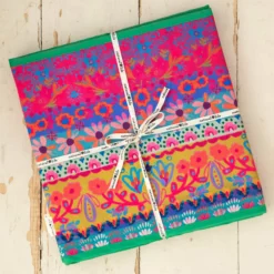 Natural Life Collapsible Storage Cubes, Set Of 2 - Floral Border -Natural Life Shop BSKT000013 scaled