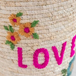 Natural Life Hand Embroidered Basket -Natural Life Shop BSKT000015 1 scaled