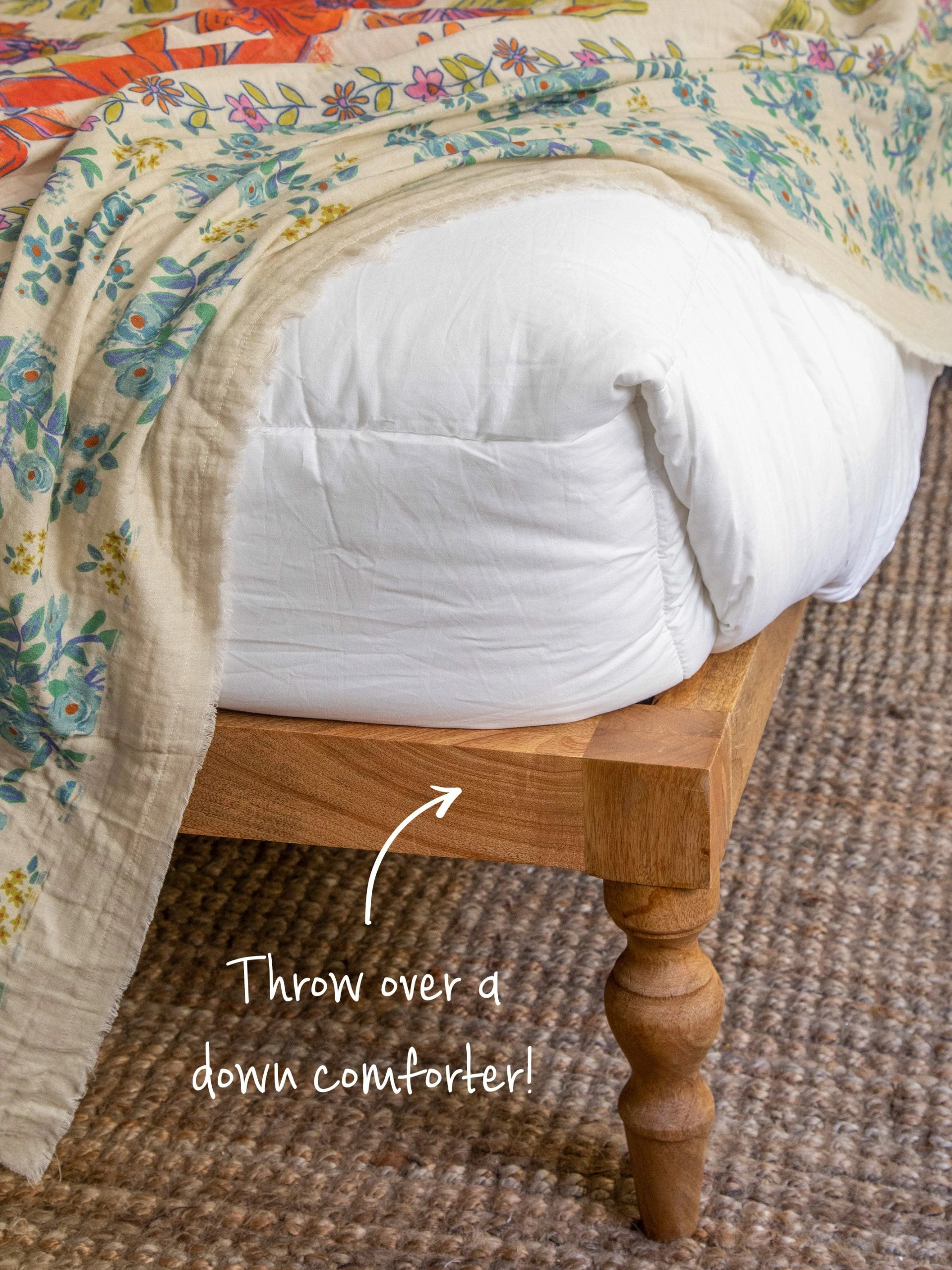 Natural Life Gauze Tapestry Coverlet - Wildflower Border 7 Natural Life Gauze Tapestry Coverlet - Wildflower Border - Image 5